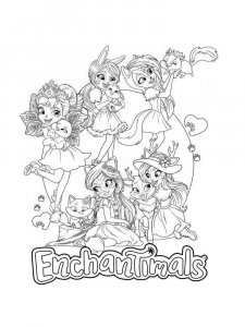 Enchatimals Girls Coloring Page