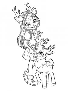 Coloring page Danessa and Sprint the deer