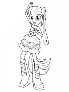 Coloring page Twilight Sparkle rejoices Equestria girls