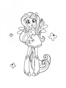 Coloring Fluttershy with butterflies Equestria girls