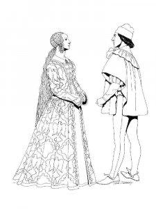 Historical Fashion coloring page 1 - Free printable