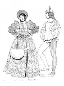 Historical Fashion coloring page 2 - Free printable