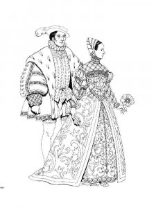 Historical Fashion coloring page 3 - Free printable