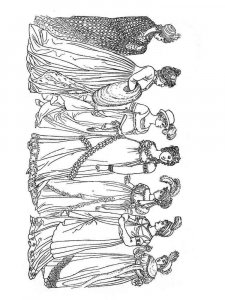 Historical Fashion coloring page 5 - Free printable