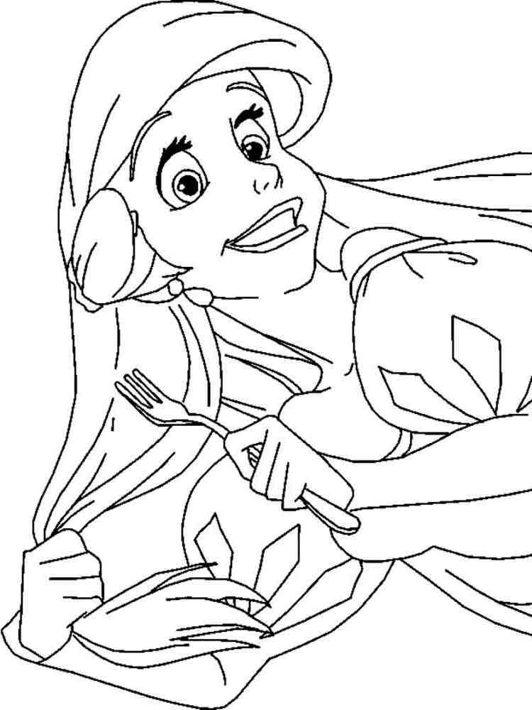 Printable Flounder The Little Mermaid  Coloring Pages For Girls 4