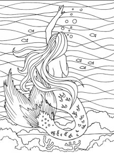 Mermaid coloring page 1 - Free printable