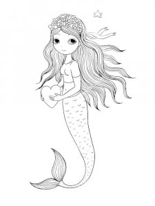 Mermaid coloring page 10 - Free printable