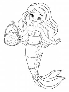 Mermaid coloring page 13 - Free printable