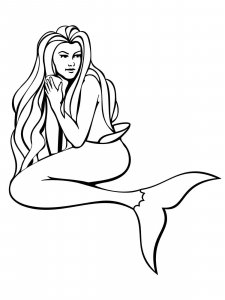 Mermaid coloring page 14 - Free printable