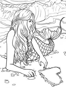 Mermaid coloring page 16 - Free printable