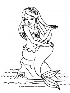 Mermaid coloring page 18 - Free printable