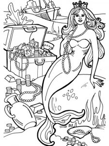 Mermaid coloring page 24 - Free printable