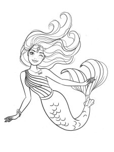Mermaid coloring page 25 - Free printable