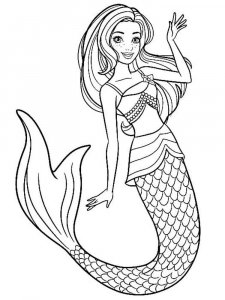 Mermaid coloring page 29 - Free printable