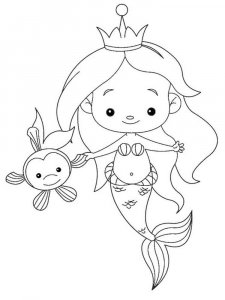 Mermaid coloring page 3 - Free printable