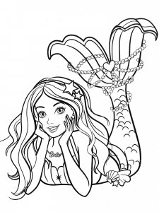 Mermaid coloring page 30 - Free printable