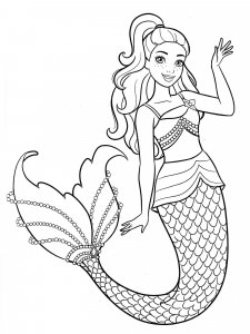 Mermaid coloring page 4 - Free printable