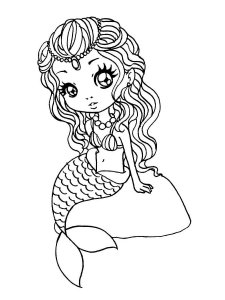 Mermaid coloring page 6 - Free printable