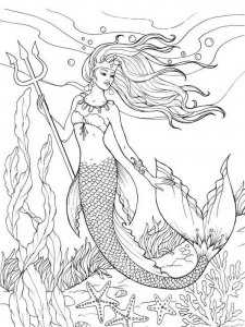 Mermaid coloring page 9 - Free printable
