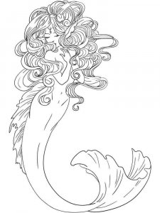 Mermaid coloring page 32 - Free printable