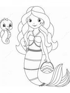 Mermaid coloring page 44 - Free printable