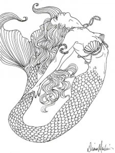 Mermaid coloring page 34 - Free printable