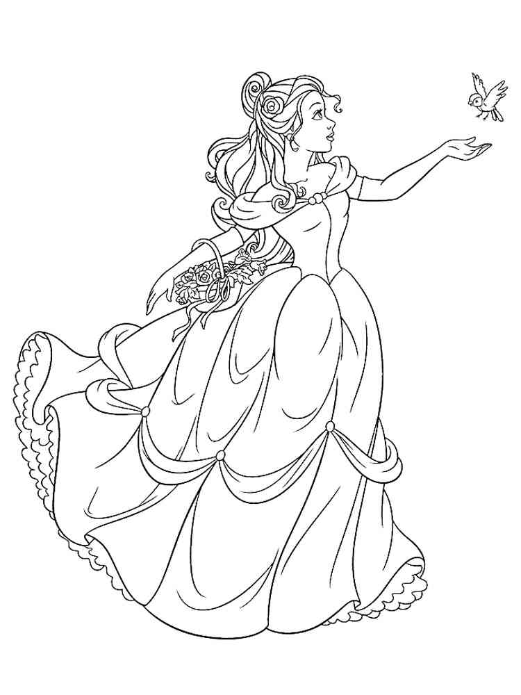 princess coloring pages belle