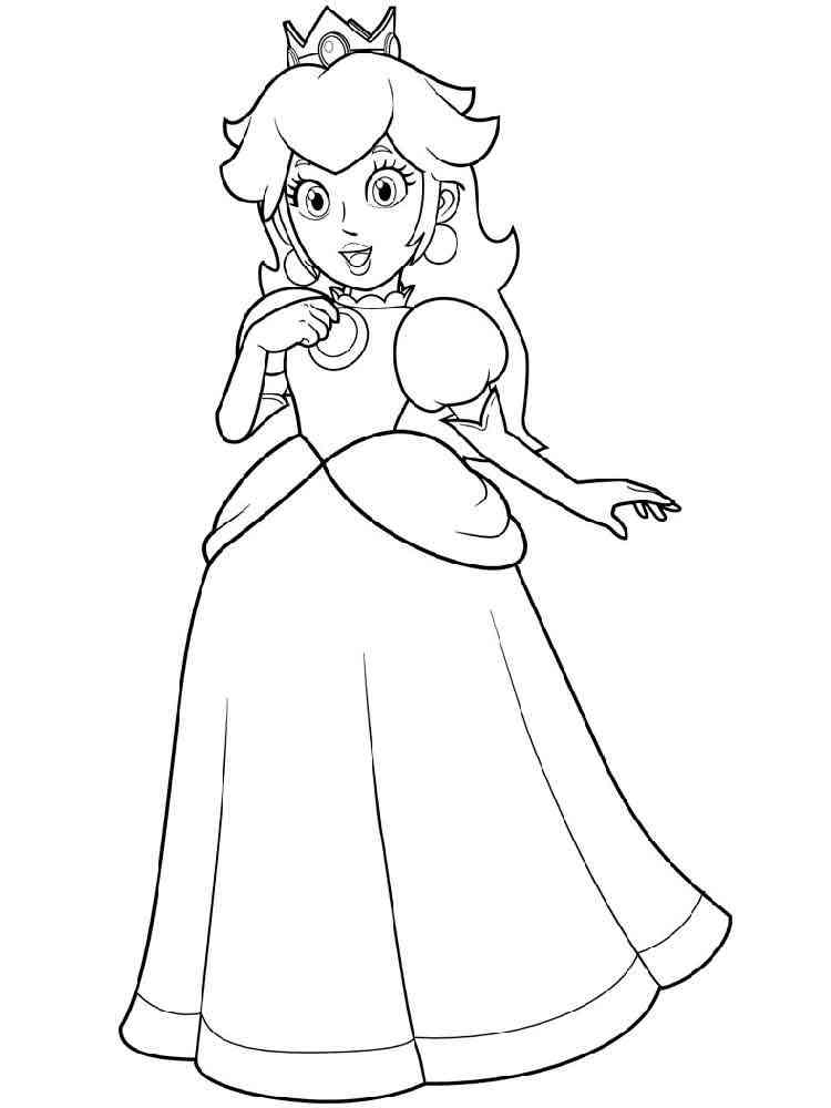 Princess Peach coloring pages. Free Printable Princess Peach coloring