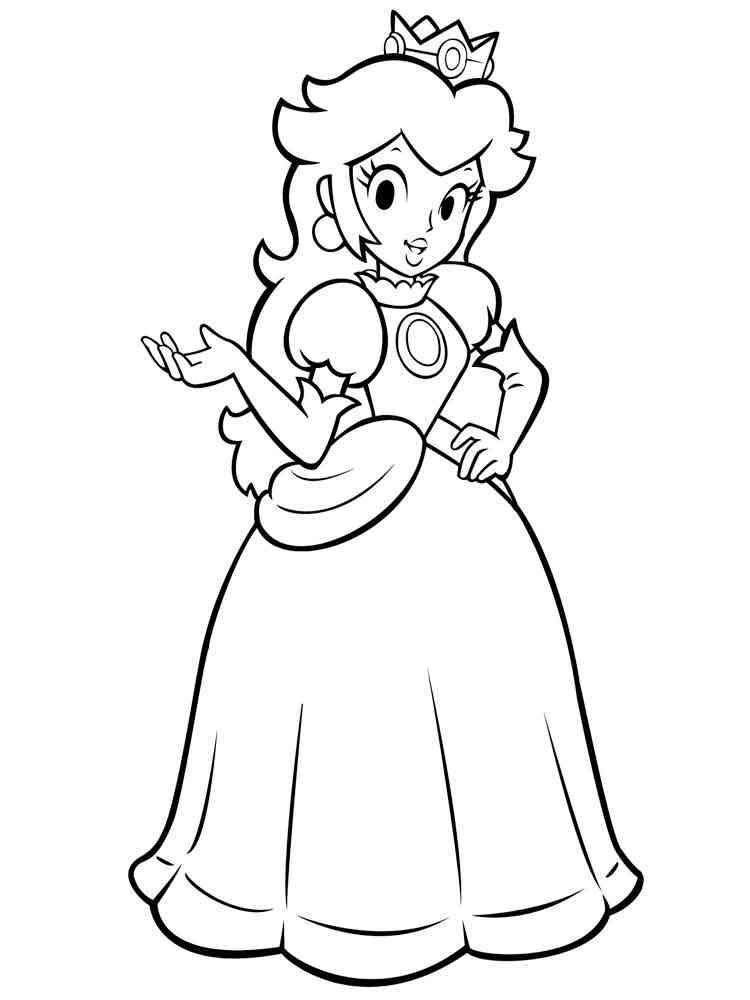 Princess Peach Coloring Pages