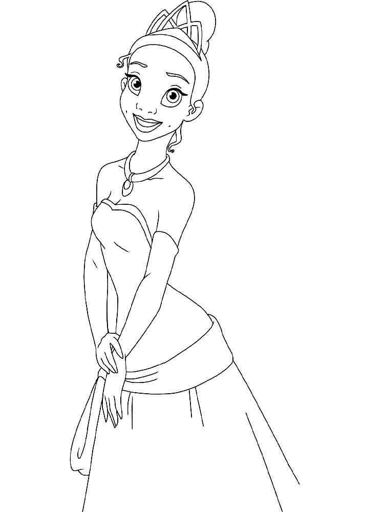 Tiana Coloring Pages Video Princess tiana coloring pages download and