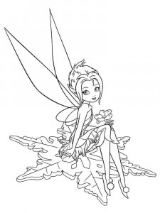 Coloring page Periwinkle sits on a snowflake