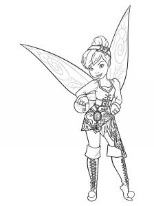 Coloring page Fairy Tinkerbell dressed as a pirate
