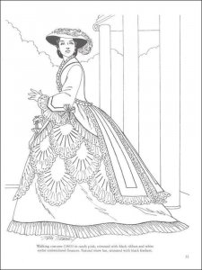 Victorian Woman coloring page 14 - Free printable