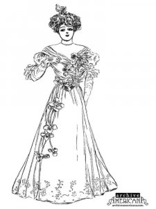 Victorian Woman coloring page 15 - Free printable