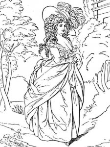 Victorian Woman coloring page 2 - Free printable