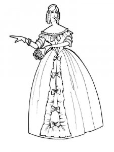 Victorian Woman coloring page 3 - Free printable
