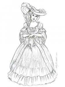 Victorian Woman coloring page 4 - Free printable