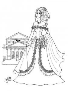 Victorian Woman coloring page 5 - Free printable