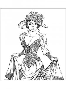 Victorian Woman coloring page 6 - Free printable