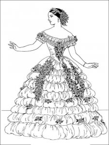 Victorian Woman coloring page 7 - Free printable