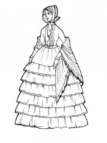 Victorian Woman coloring pages