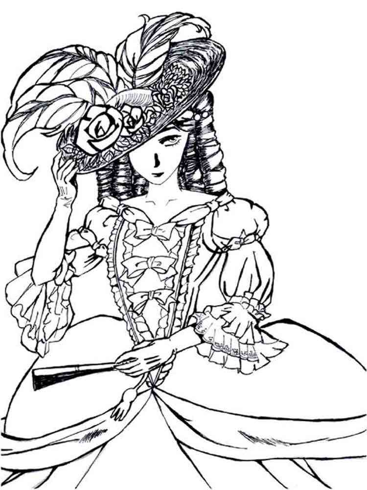 Victorian Woman coloring pages. Free Printable Victorian Woman coloring