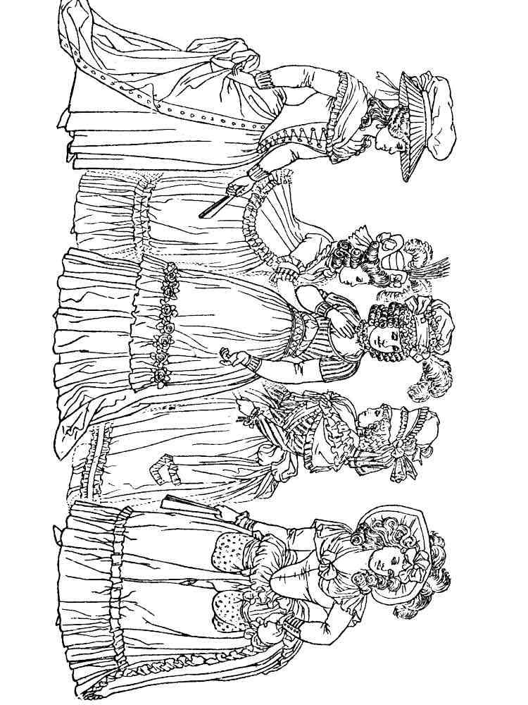 Victorian Woman coloring pages. Free Printable Victorian Woman coloring