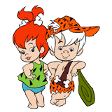 Pebbles and Bam Bam coloring pages