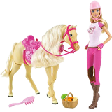 Barbie and Horse coloring pages