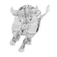 Bull coloring pages for Adults