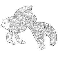 Goldfish coloring pages for Adults