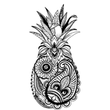 Pineapple coloring pages for Adults
