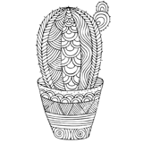 Cactus coloring pages for Adults