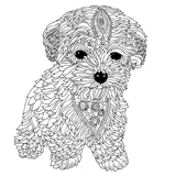Puppy coloring pages for Adults